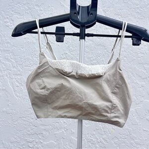 Stylish Beige Smocked Tank Top